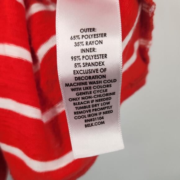 Kim Rogers Red Striped Layered Top Womens Size Extra Large XL - Picture 4 of 4